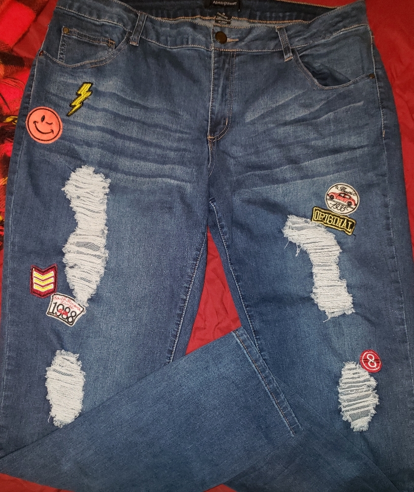 New sz16 Ashley Stewart "HighwayDestruction" jeans